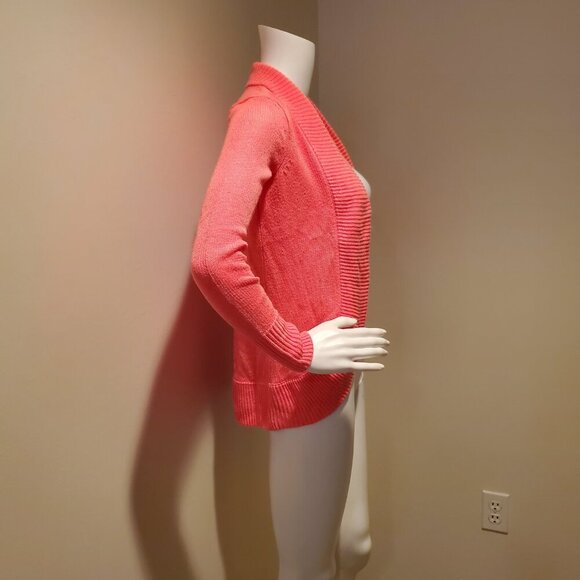 Lilly Pulitzer Amalie Open Cardigan Sweater Neon Pink XXS - Picture 5 of 6
